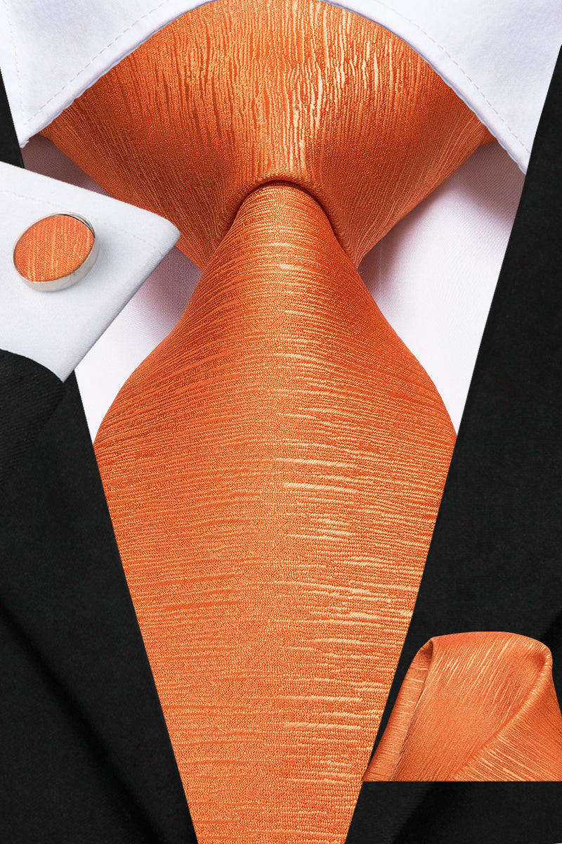 Solid Amber Streaks Silk Tie