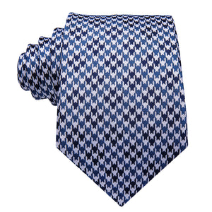 Cobalt Pearl Houndstooth Silk Tie