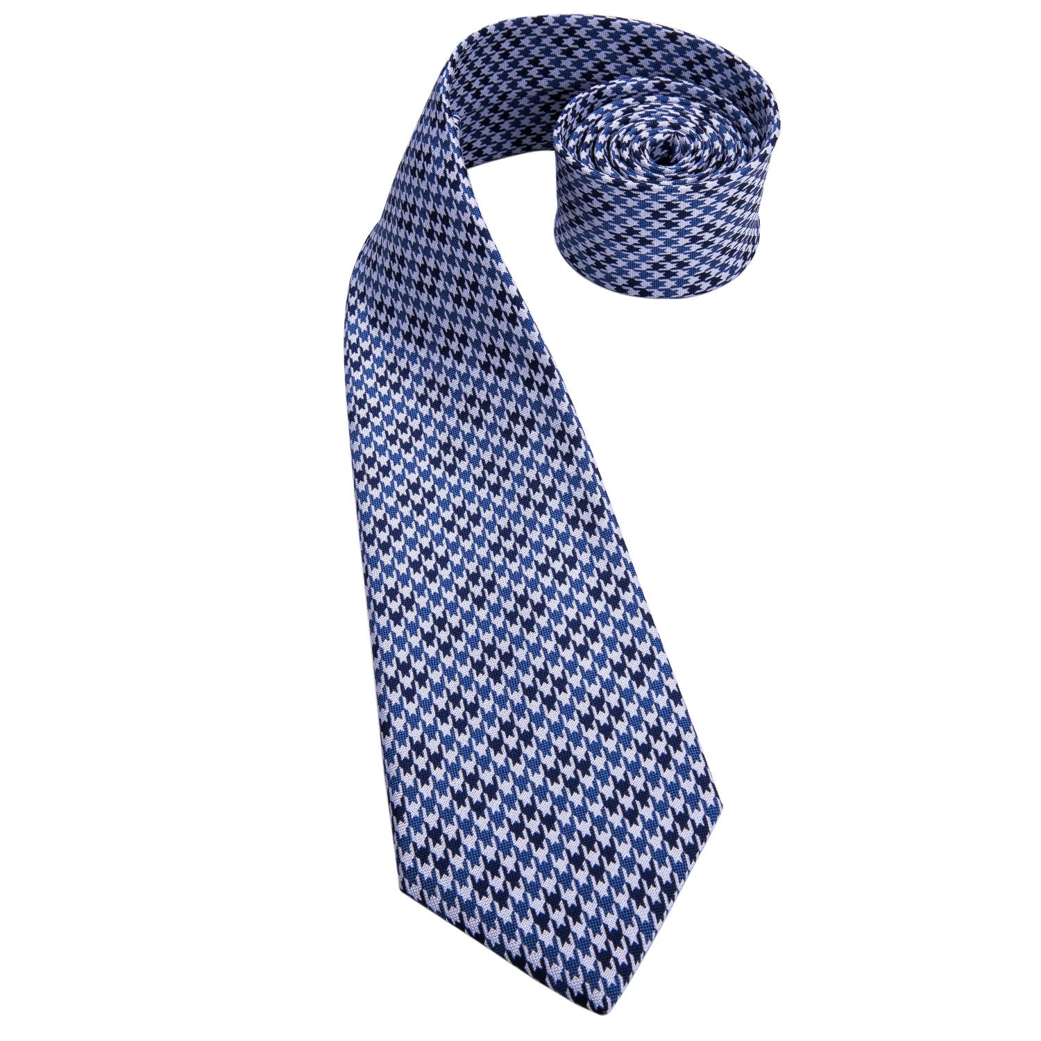 Cobalt Pearl Houndstooth Silk Tie