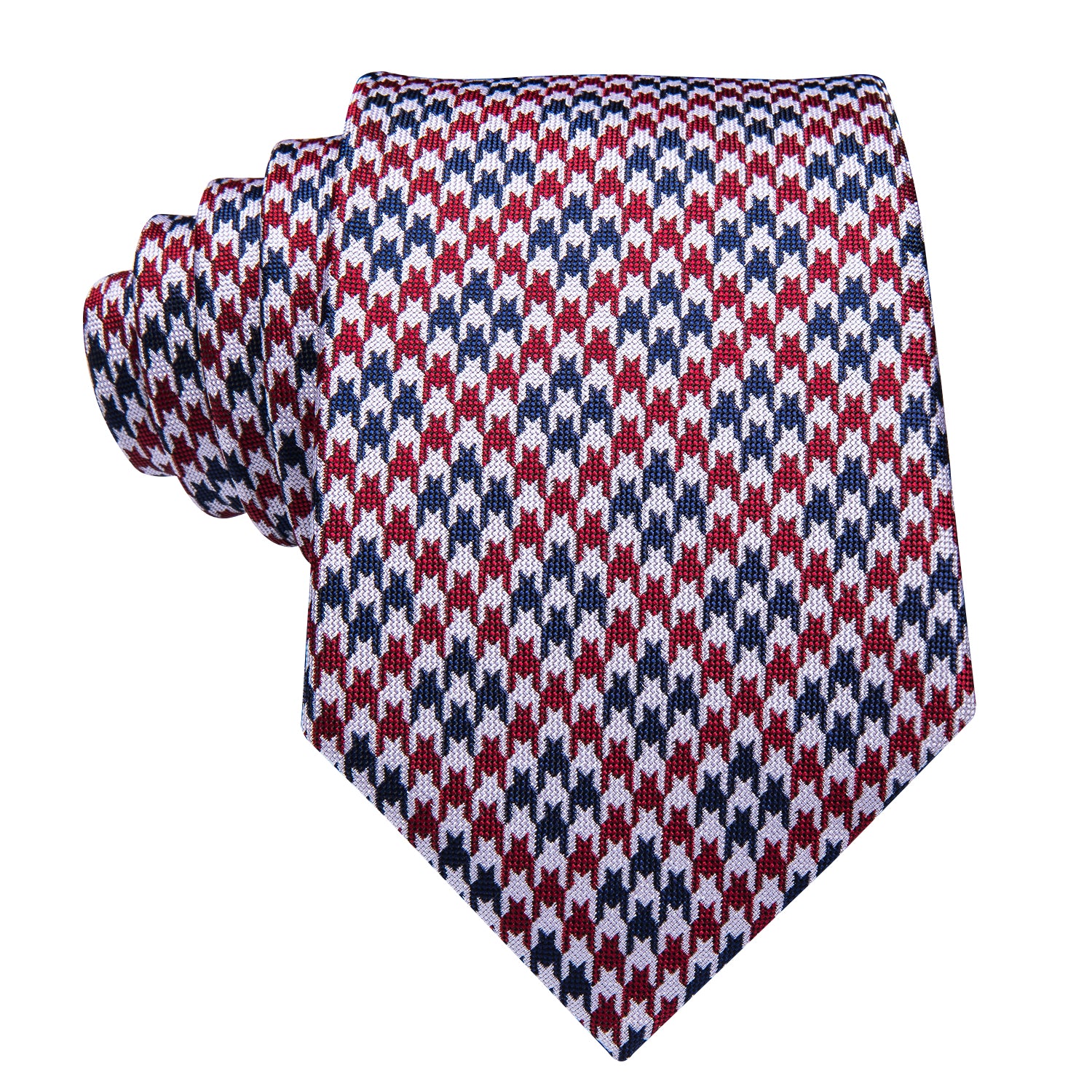 Ruby Pearl Houndstooth Silk Tie