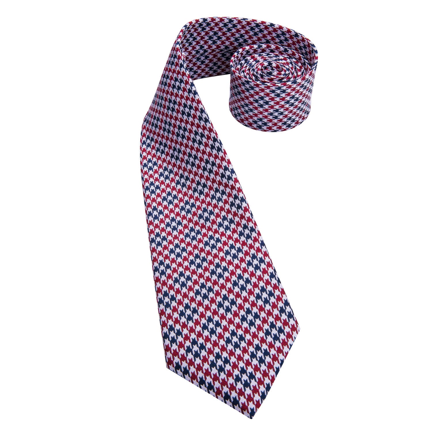 Ruby Pearl Houndstooth Silk Tie