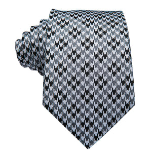 Graphite Pearl Houndstooth Silk Tie