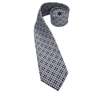 Graphite Pearl Houndstooth Silk Tie