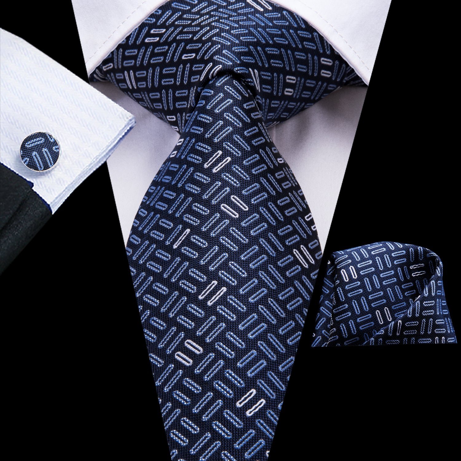 Midnight Sapphire Parallel Silk Tie