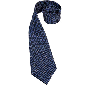 Midnight Sapphire Parallel Silk Tie