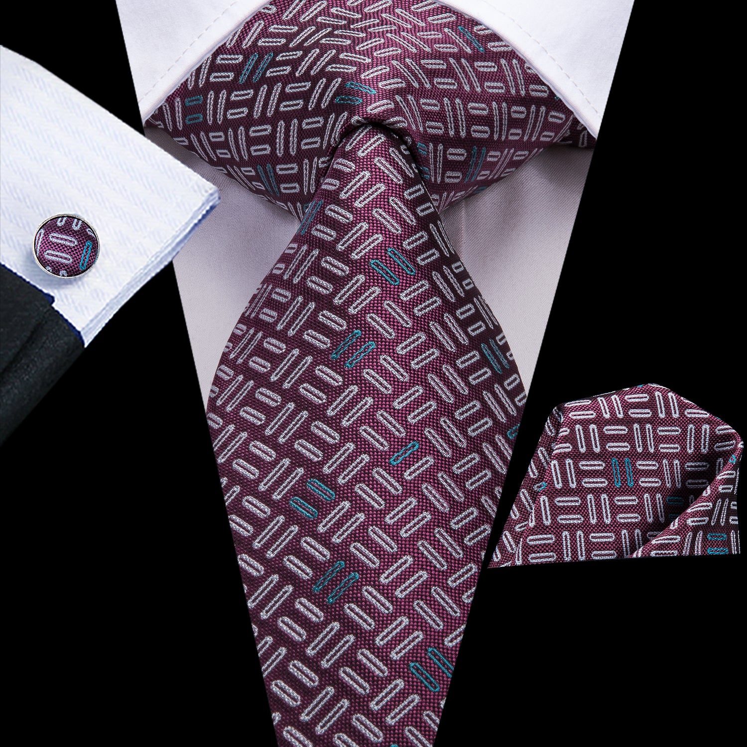 Midnight Ruby Parallel Silk Tie