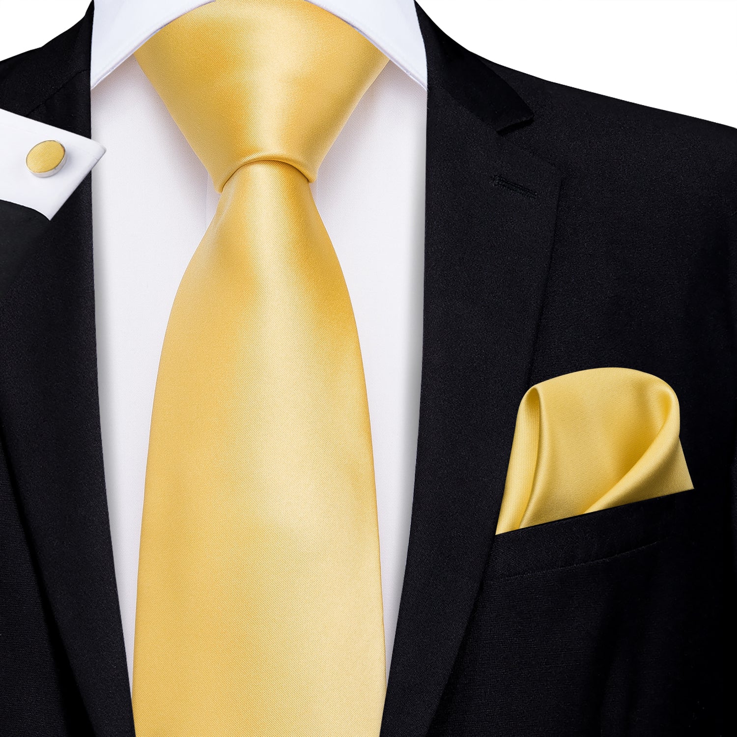 Solid Metallic Gold Silk Tie