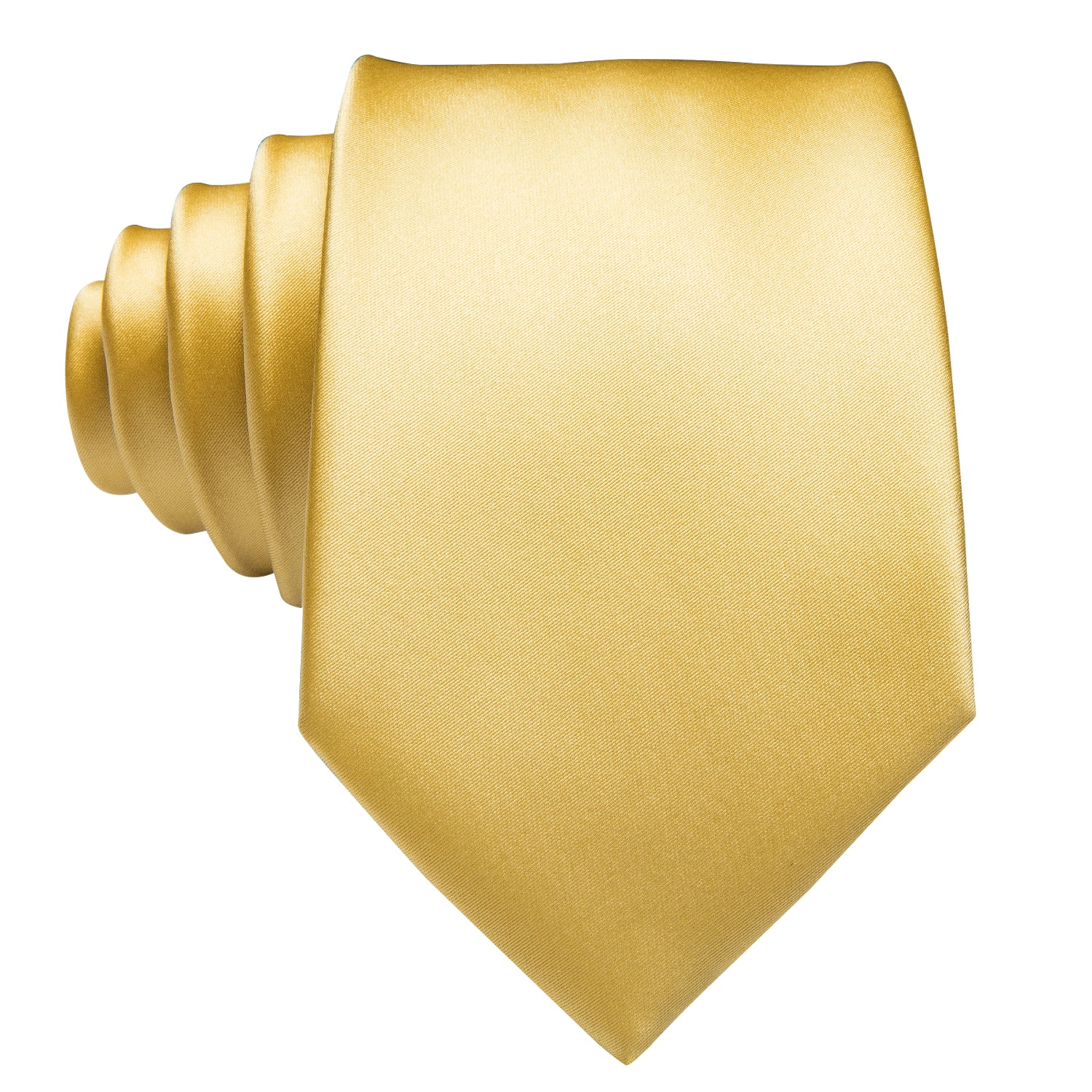 Solid Metallic Gold Silk Tie