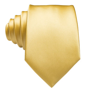 Solid Metallic Gold Silk Tie