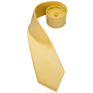 Solid Metallic Gold Silk Tie