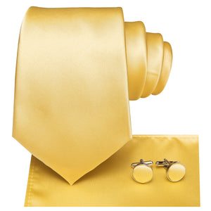 Solid Metallic Gold Silk Tie