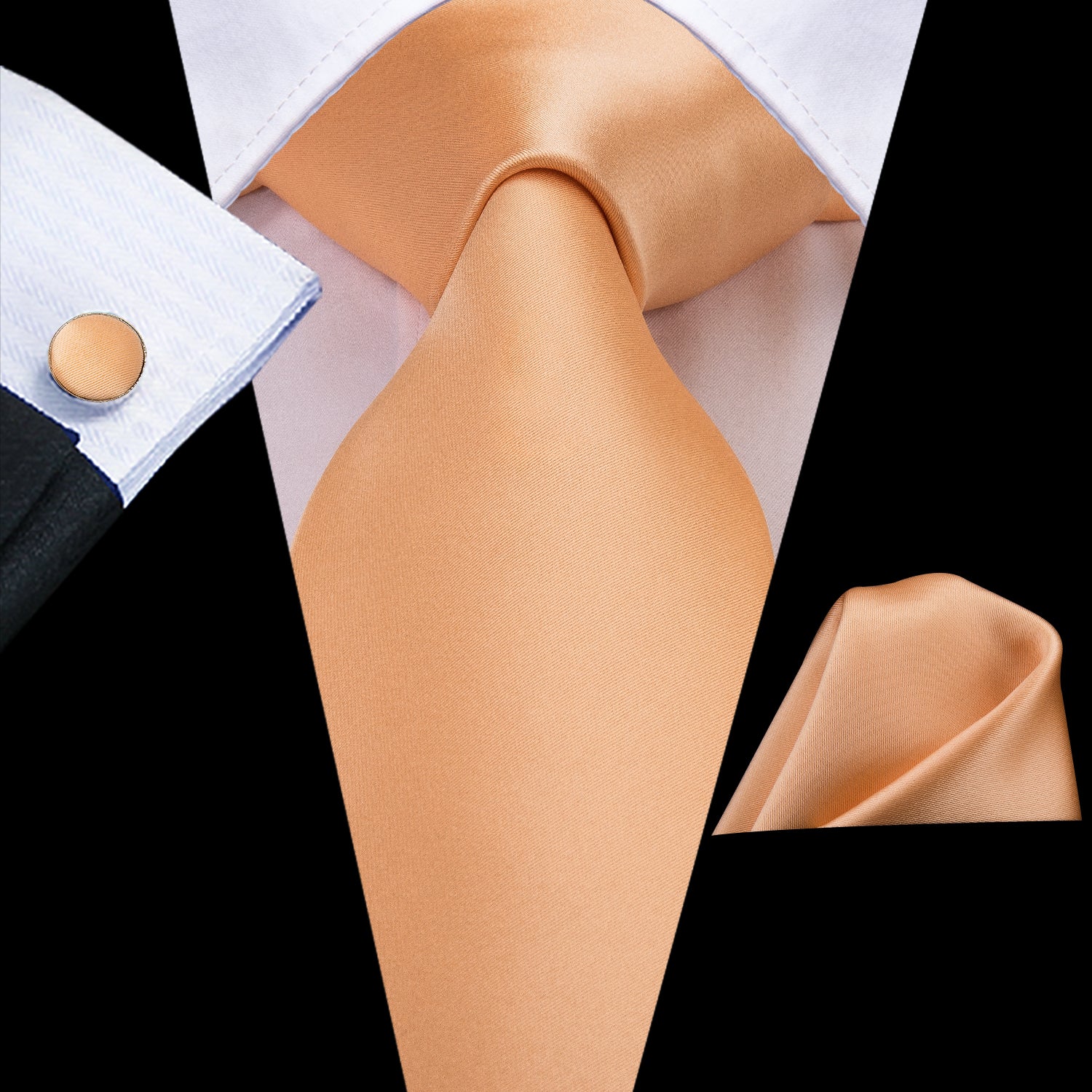 Solid Metallic Amber Silk Tie