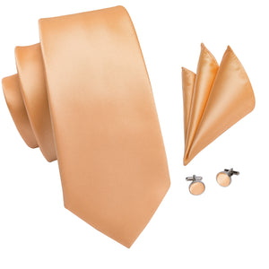 Solid Metallic Amber Silk Tie