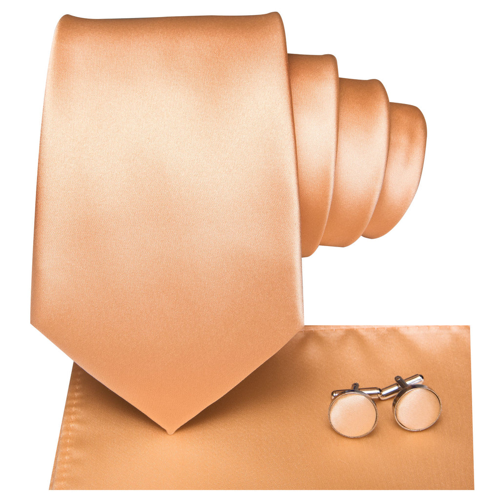 Solid Metallic Amber Silk Tie