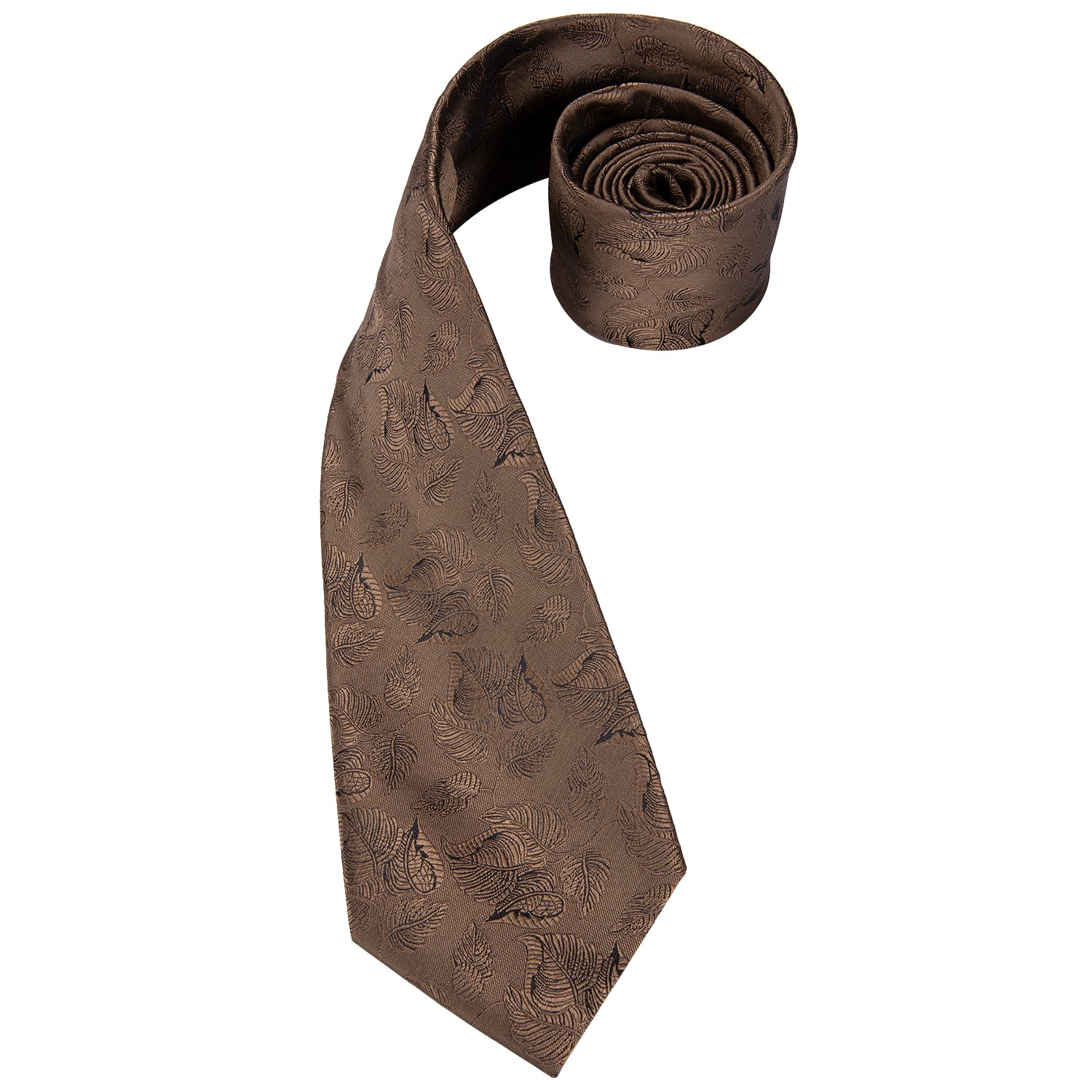 Solid Bronze Leaves Silk Tie