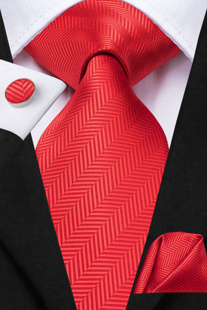 Solid Scarlet Silk Tie