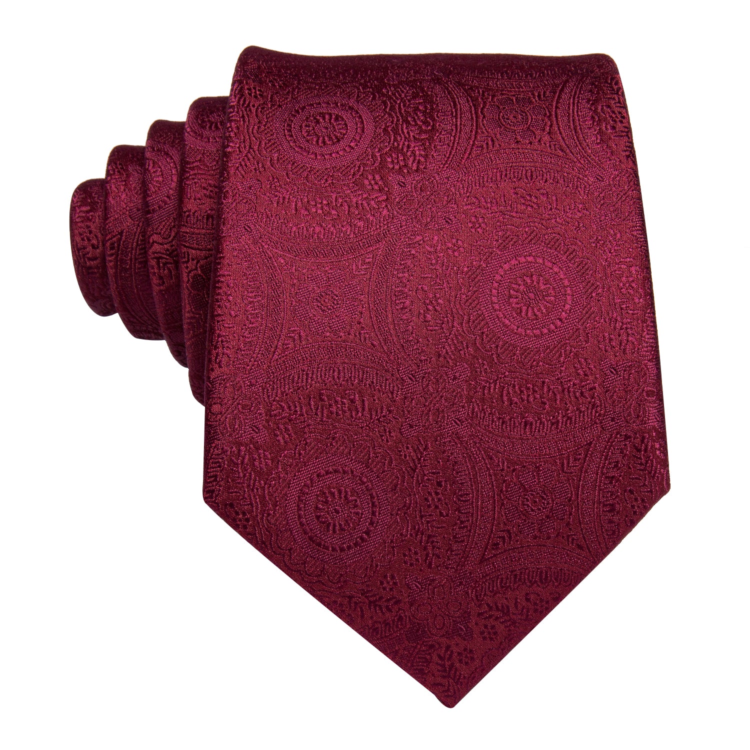 Solid Midnight Scarlet Blossoms Silk Tie