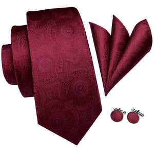 Solid Midnight Scarlet Blossoms Silk Tie