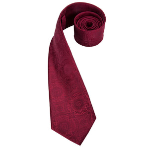 Solid Midnight Scarlet Blossoms Silk Tie