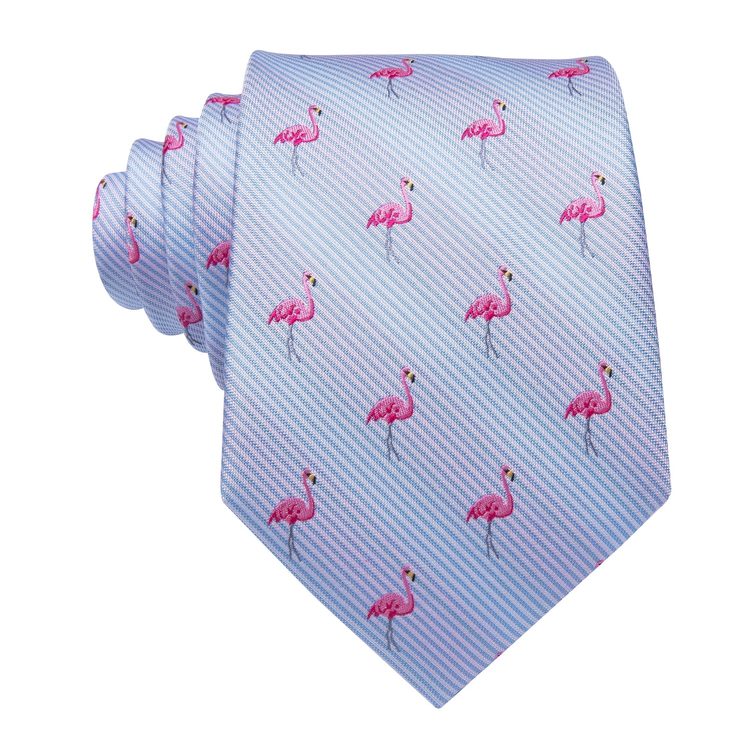 Aquamarine Flamingo Silk Tie