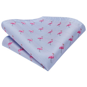 Aquamarine Flamingo Silk Tie