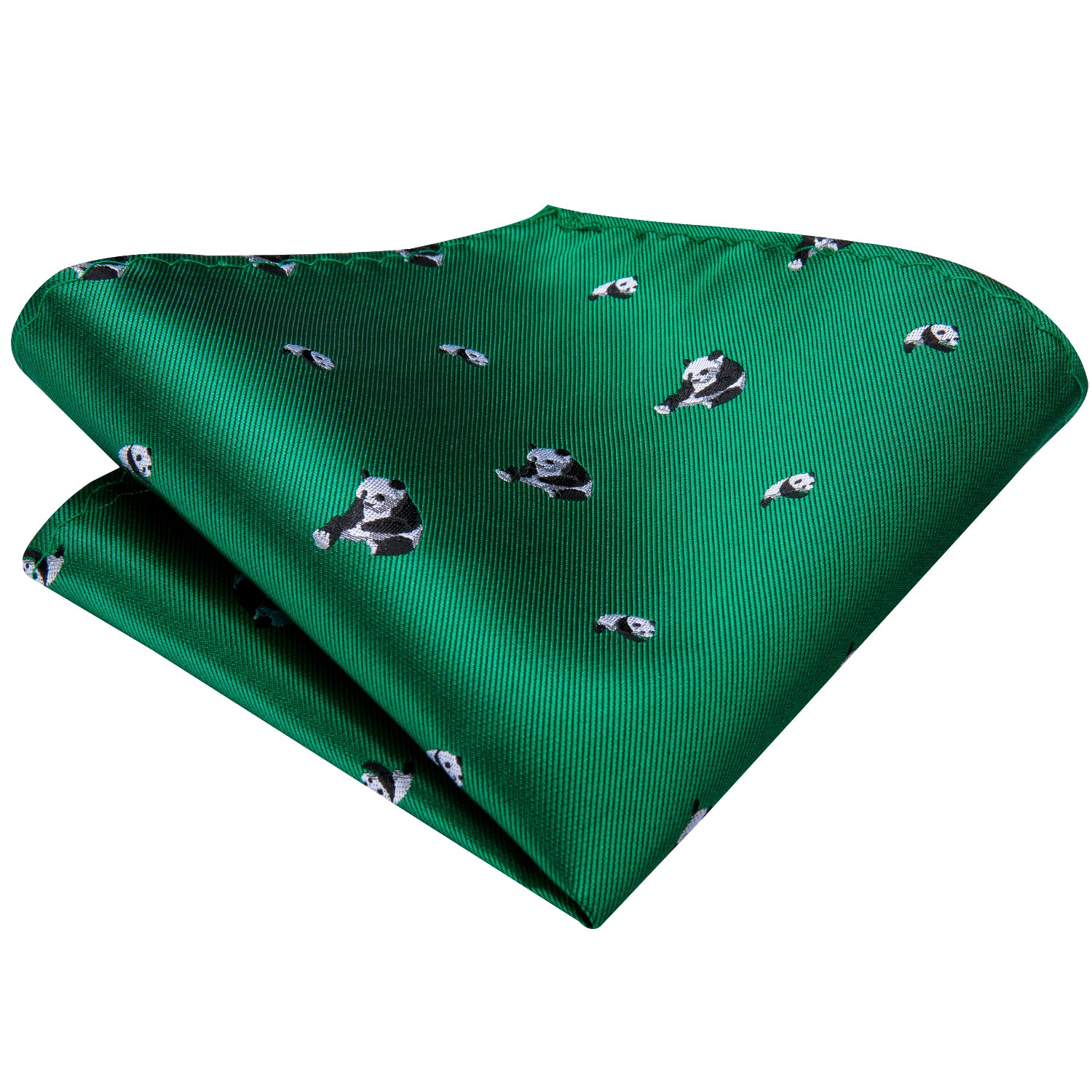 Emerald Pandas Silk Tie