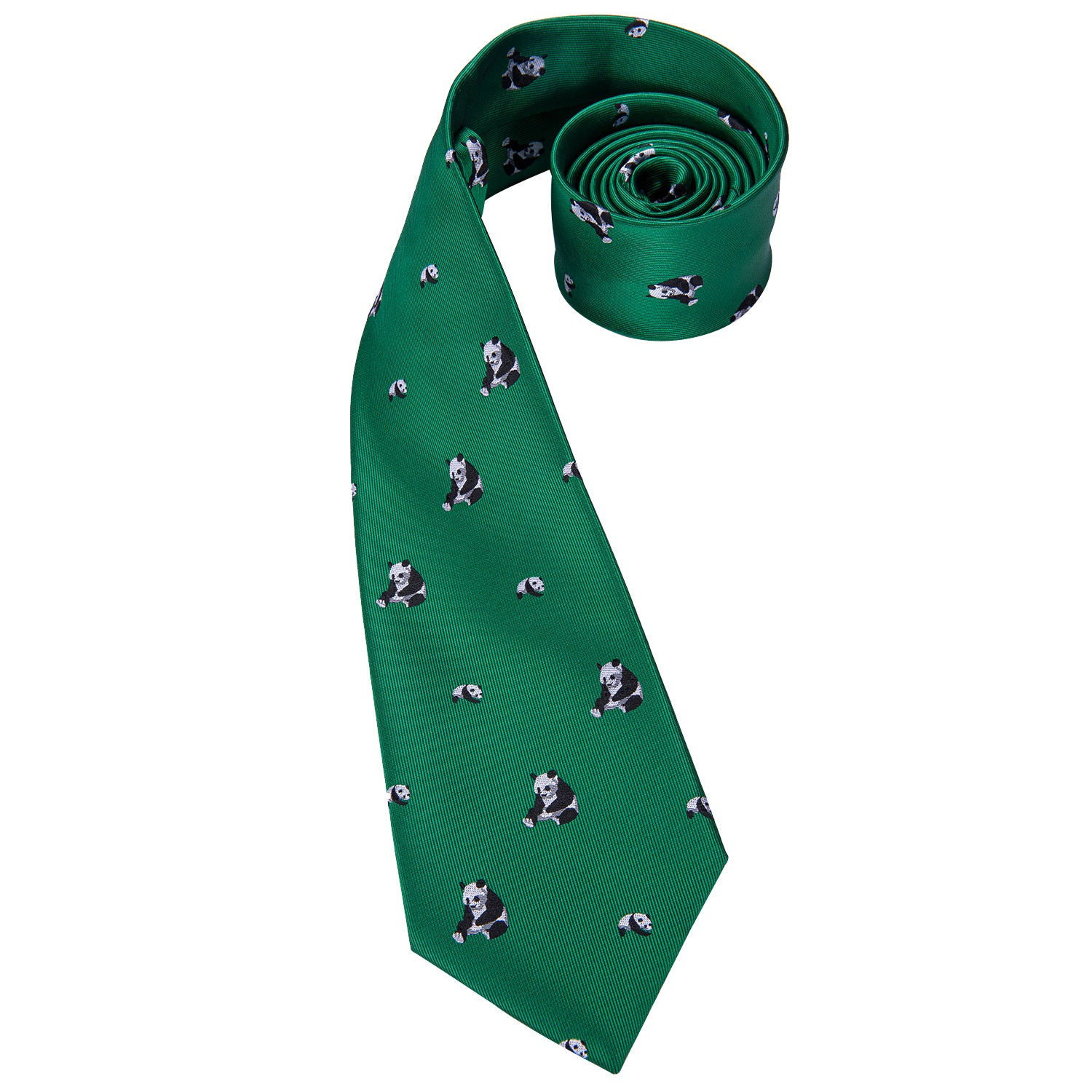 Emerald Pandas Silk Tie