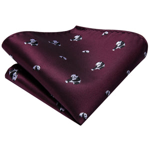 Midnight Ruby Pandas Silk Tie