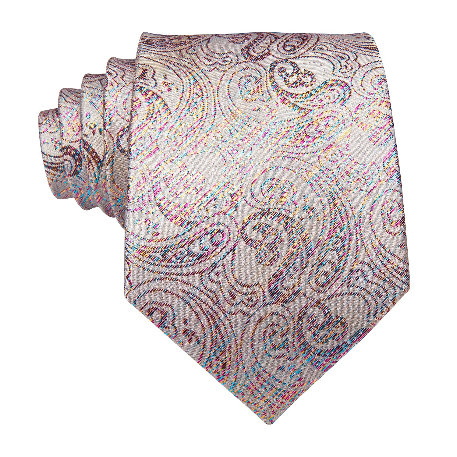 Titanium Pearlescent Paisley Silk Tie