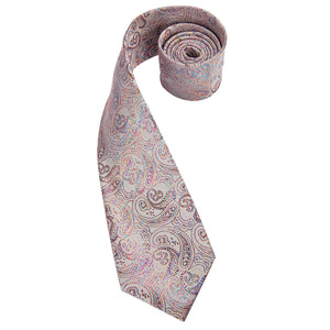 Titanium Pearlescent Paisley Silk Tie