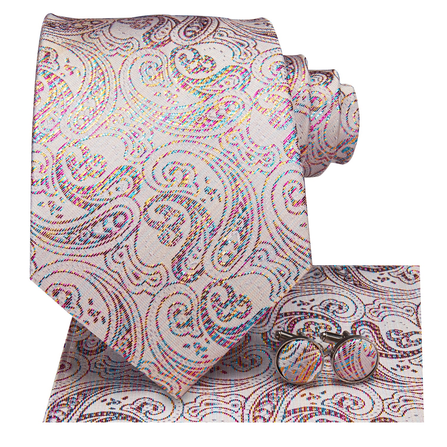 paisley Men's Peach Paisley Tie - 100% Silk | Hawes and Curtis