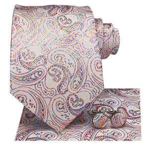 Titanium Pearlescent Paisley Silk Tie