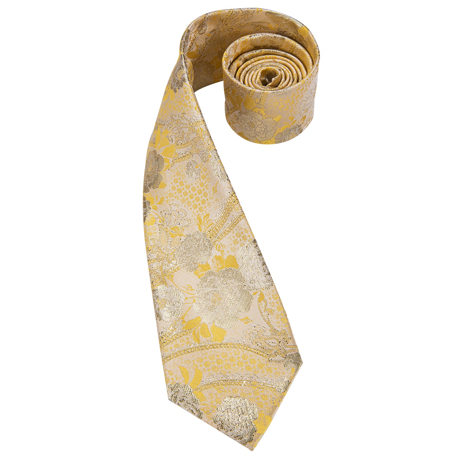 Amber Golden Blossoms Silk Tie