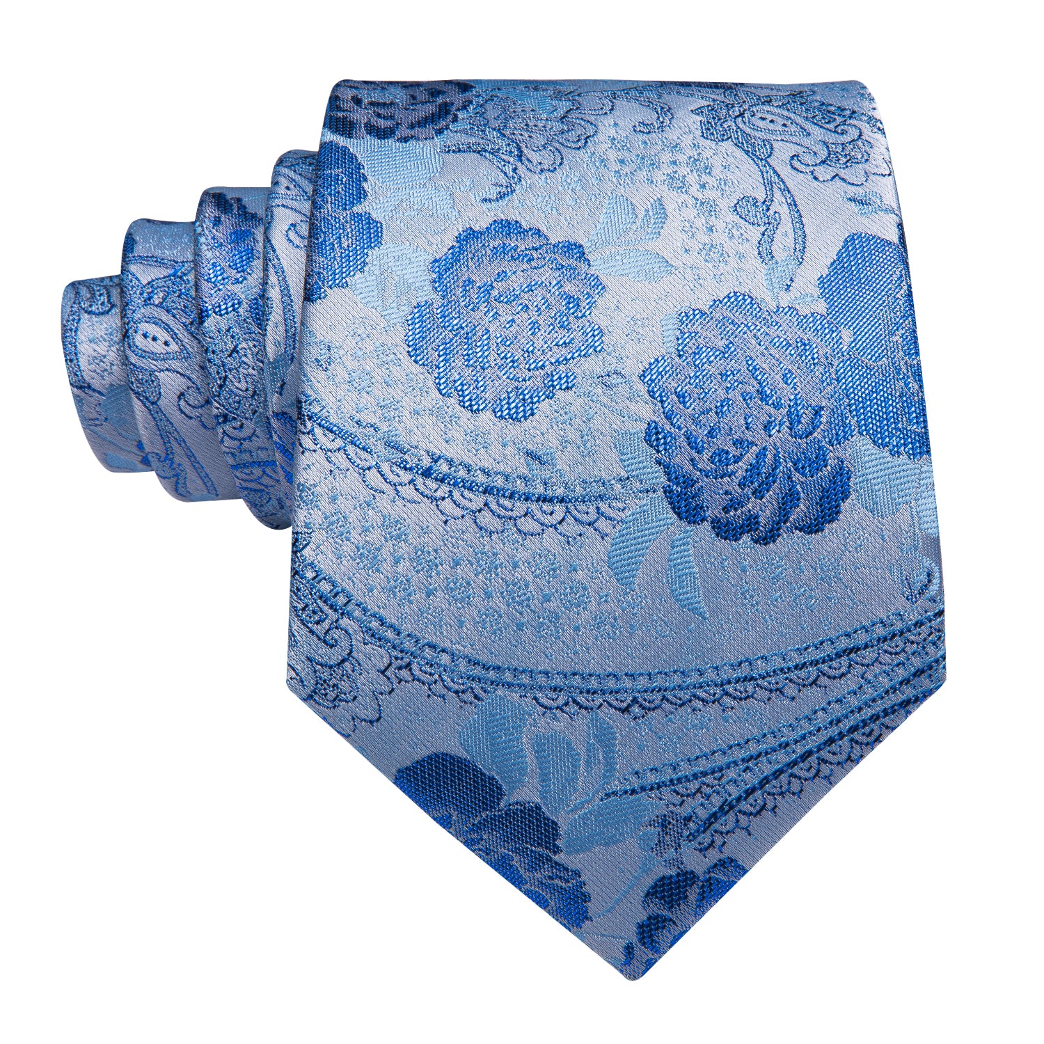 Azure Sky Blossoms Silk Tie