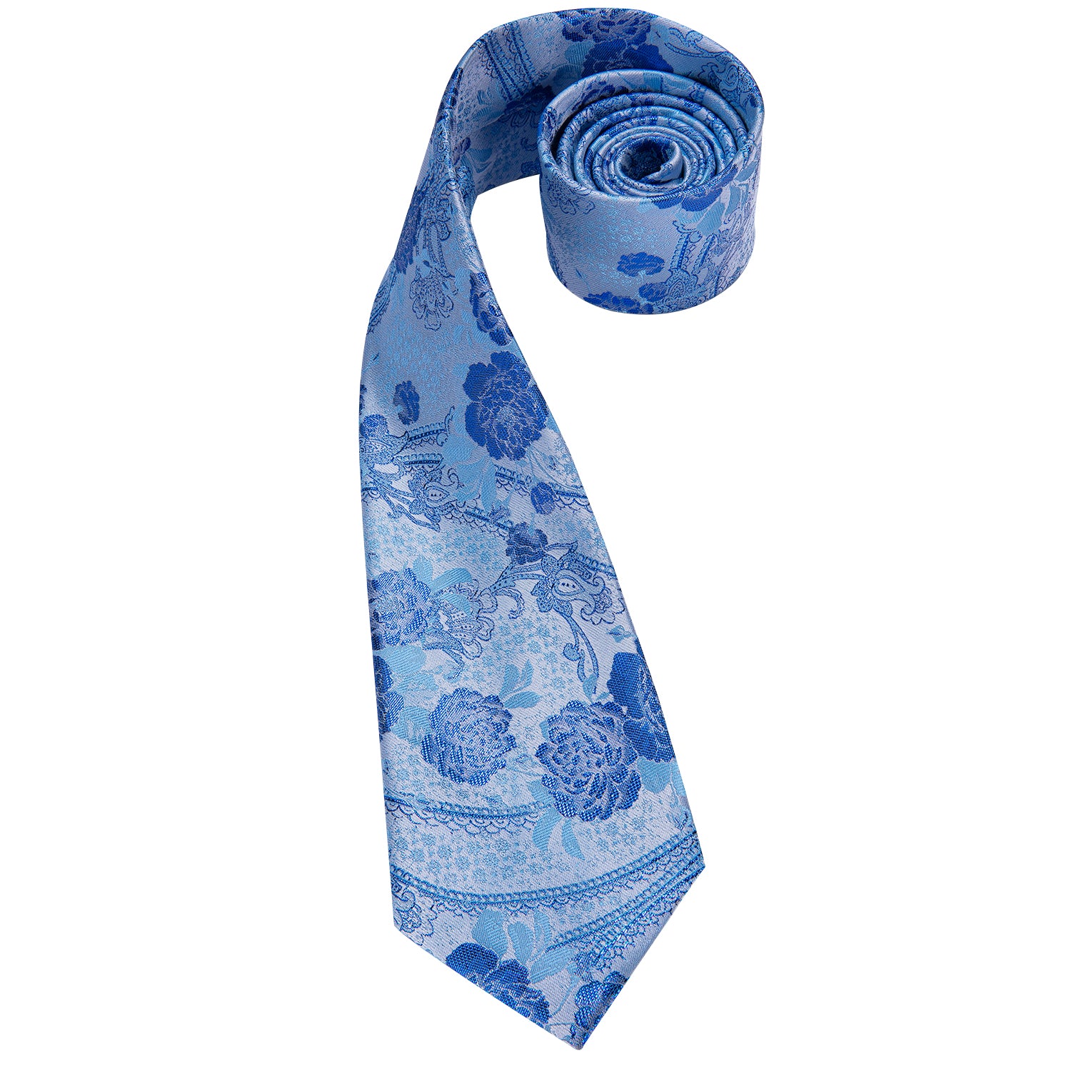 Azure Sky Blossoms Silk Tie