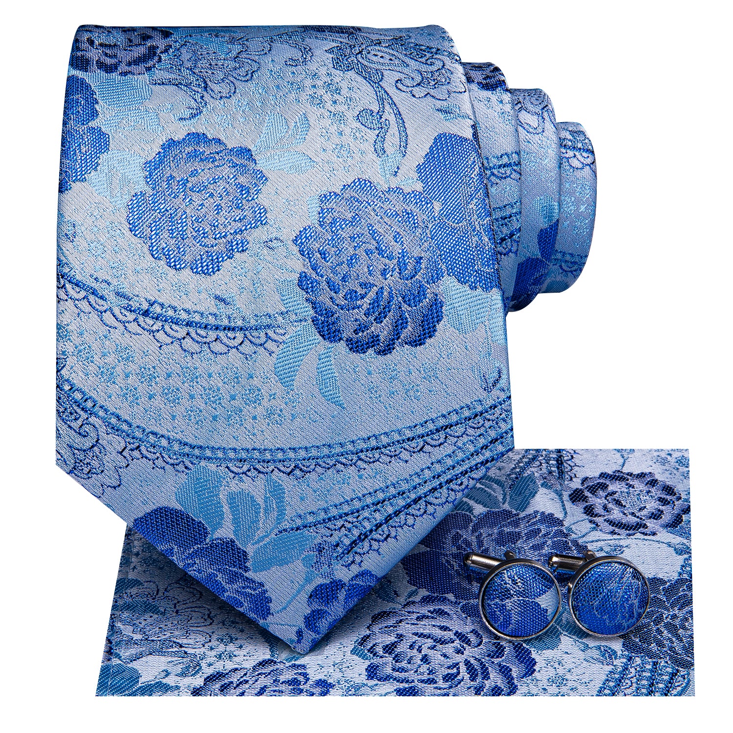 Azure Sky Blossoms Silk Tie