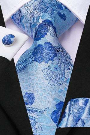 Azure Sky Blossoms Silk Tie