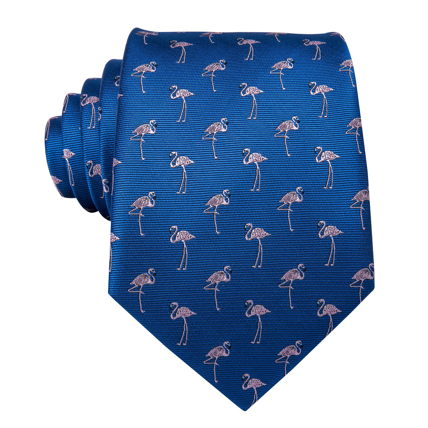 Sapphire Rose Quartz Flamingo Silk Tie