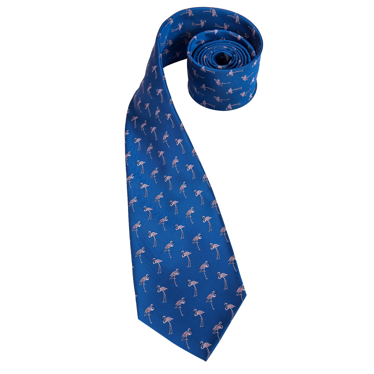 Sapphire Rose Quartz Flamingo Silk Tie