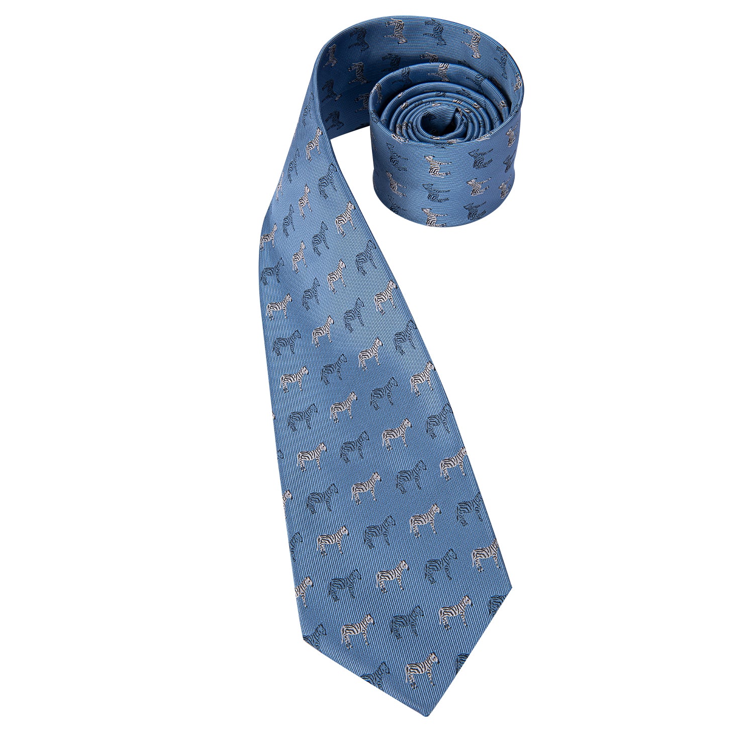 Metallic Slate Blue Zebra Silk Tie