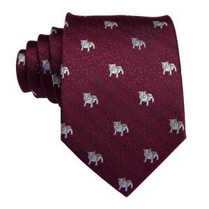 Midnight Ruby Puppies Silk Tie