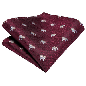 Midnight Ruby Puppies Silk Tie