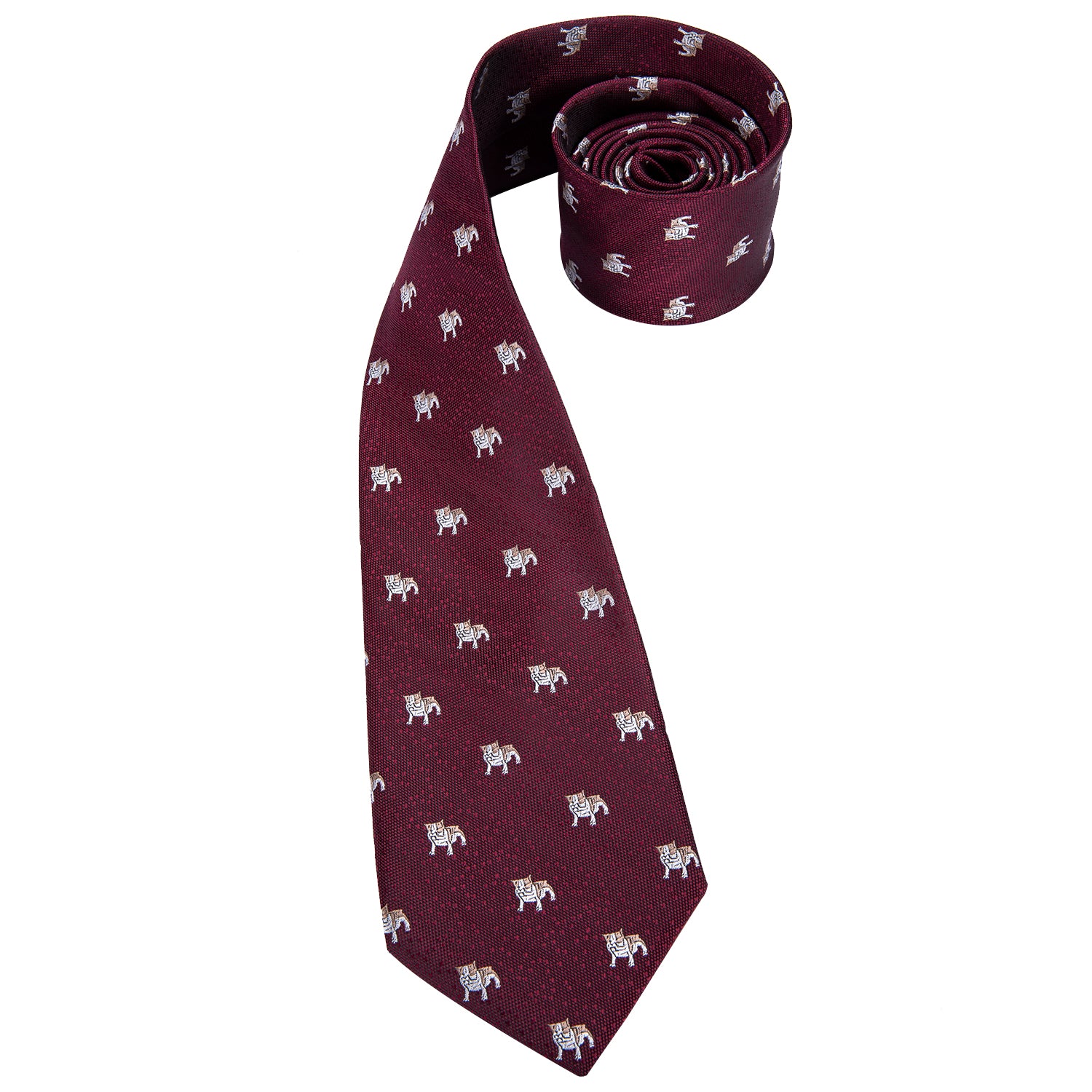 Midnight Ruby Puppies Silk Tie