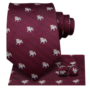 Midnight Ruby Puppies Silk Tie