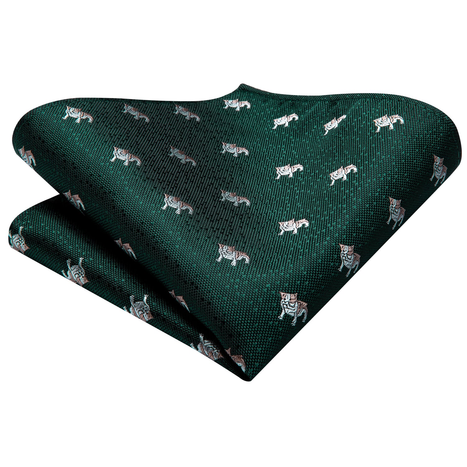 Midnight Emerald Puppies Silk Tie