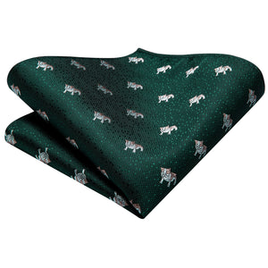 Midnight Emerald Puppies Silk Tie