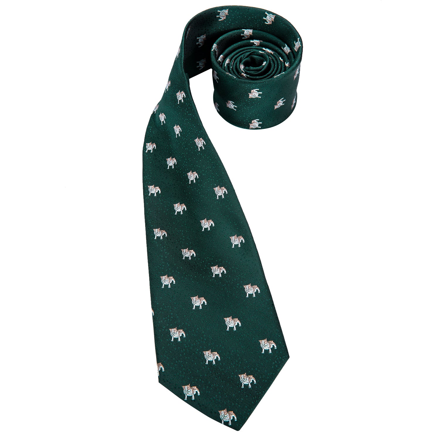 Midnight Emerald Puppies Silk Tie