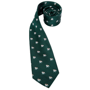 Midnight Emerald Puppies Silk Tie