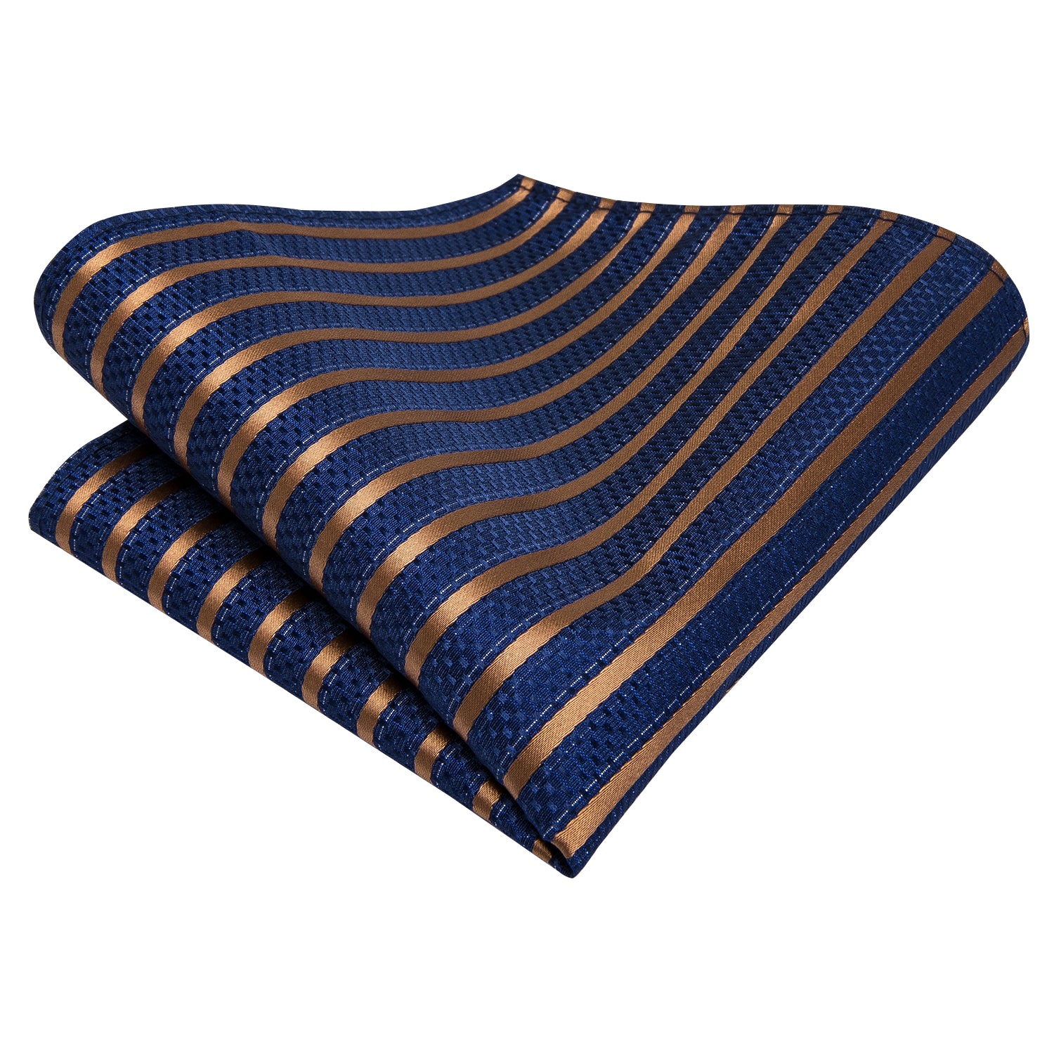 Midnight Sapphire Golden Striped Silk Tie