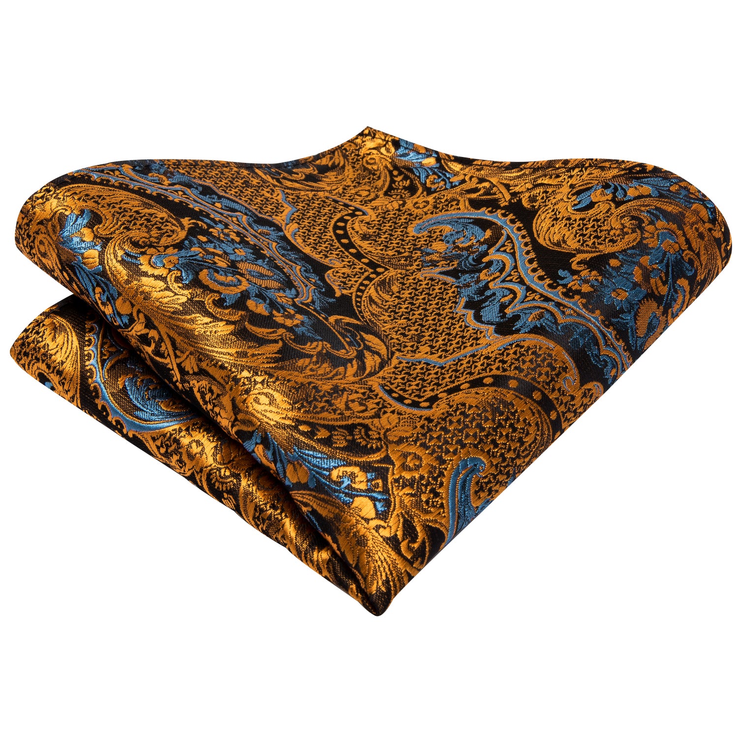 Amber Dragon Scale Blossom Silk Tie